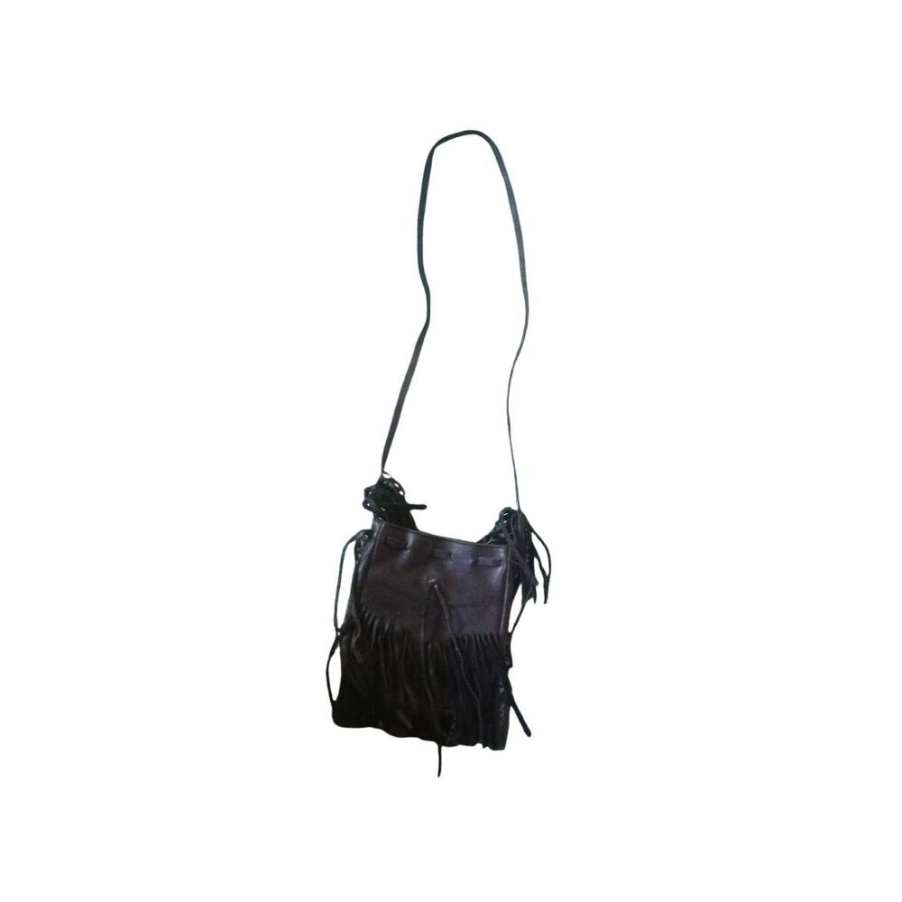 Cut n paste leather tassled Crossbody Lia